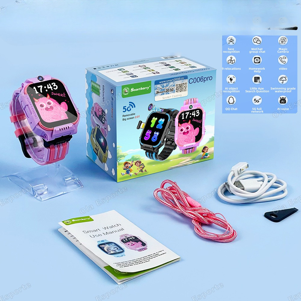 New Kids 5G Smart Watch SOS GPS+BDS/GLONASS Location Phone Call Camera Child Smartwatch 1.83 Inch WI