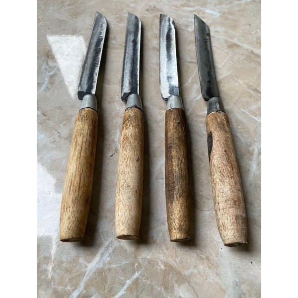 Pisau Khas Bali (Gagang Kayu) Pisau Dapur Serbaguna | Pisau Tajam Asli Buatan Lokal UMKM Tahan Karat