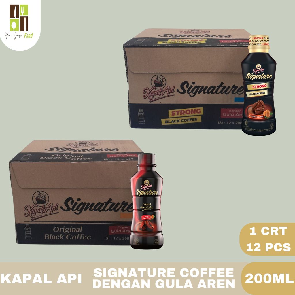 Kapal Api Signature 200ml - 1 CRT / 12 PCS / Strong Black Coffe / Original Black Coffe / Kopi dengan