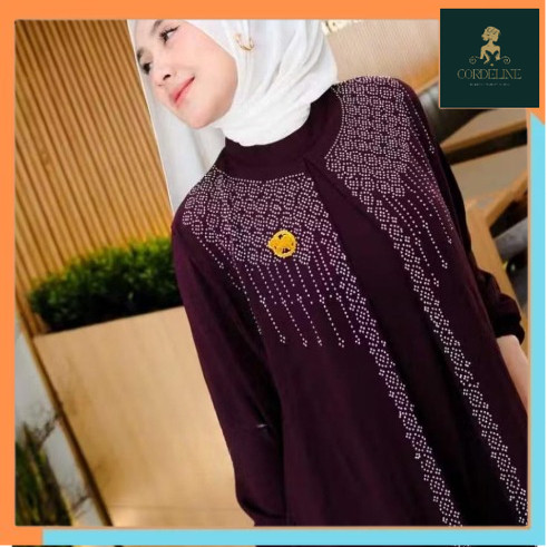 Gamis Pesta Mewah Elegan  Ameera Maxy BO Bahan Kain Crinkle Airflow Mix Ceruty Babydoll Aplikasi Mut