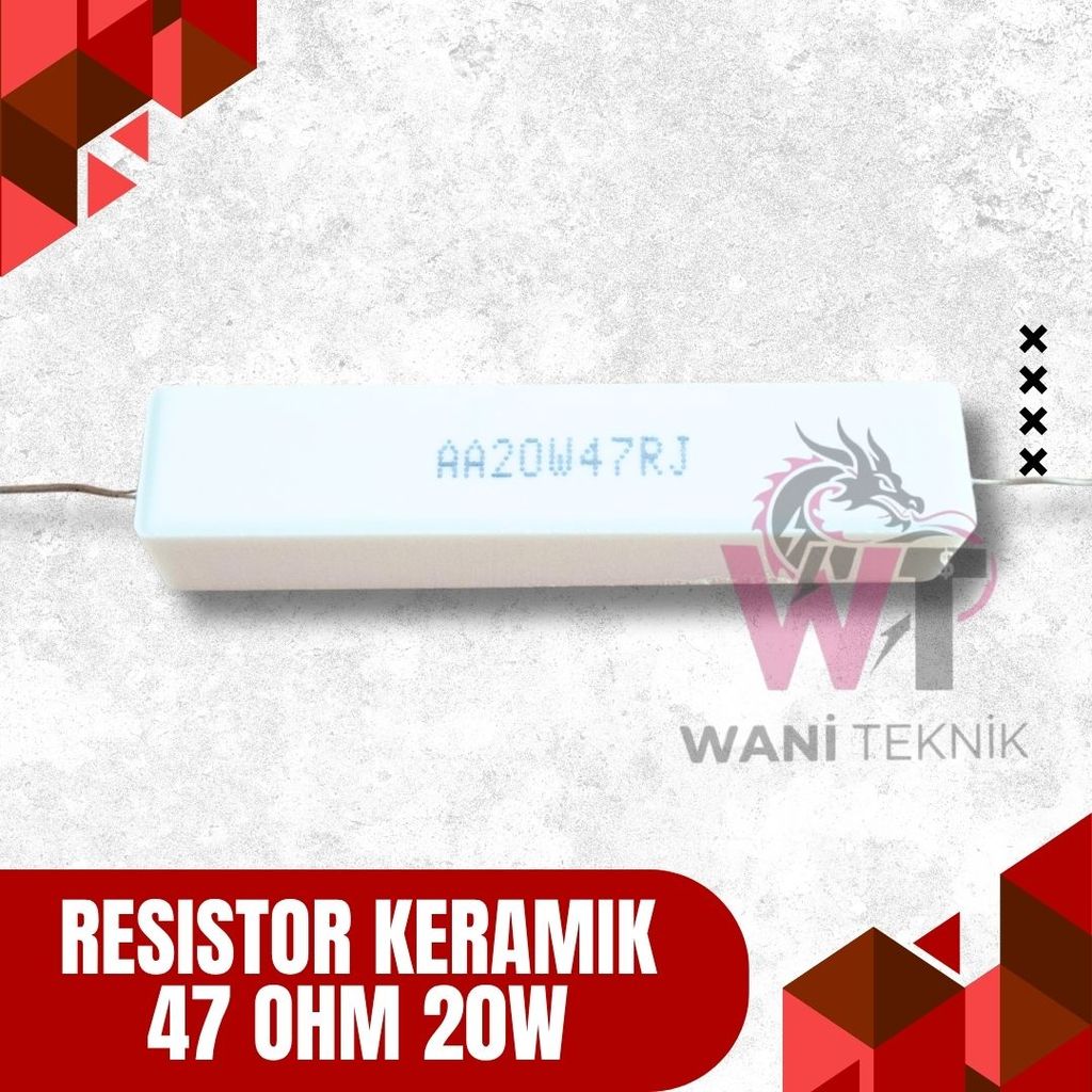 Resistor Keramik 47 Ohm 20W – Dummy Load Untuk Pengujian Elektronik