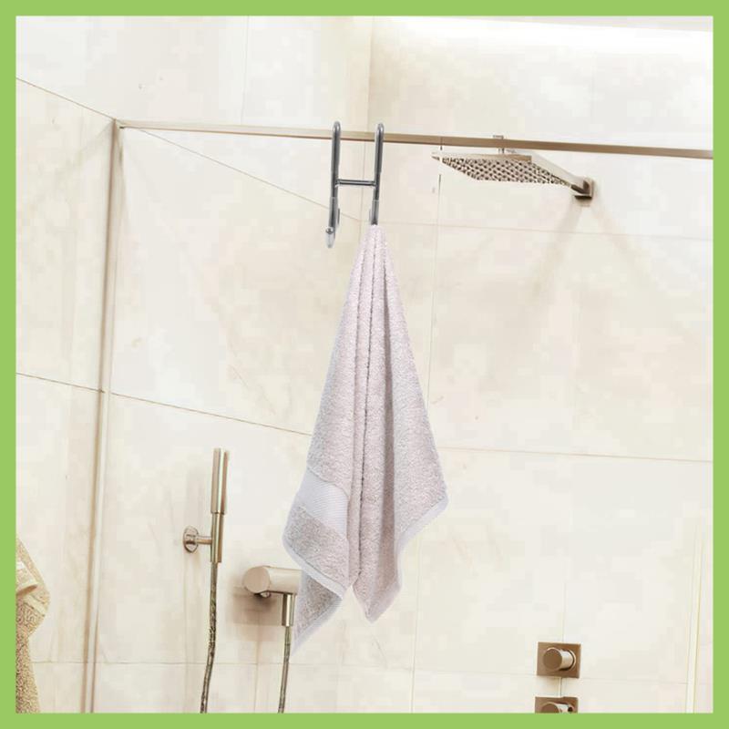 Stainless Steel Double Sided Hook Double Towel Rack For Bathroom Shower Glass Door Hook Double Sided