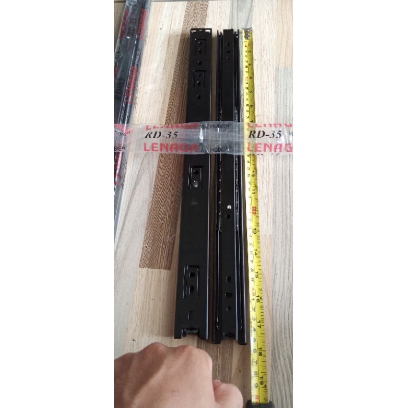 Rel laci dobel track warna hitam lenaga by huben 45cm RD-35