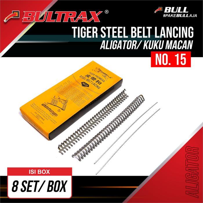 Tiger steel belt lacing/ aligator/ kuku macan - No. 15