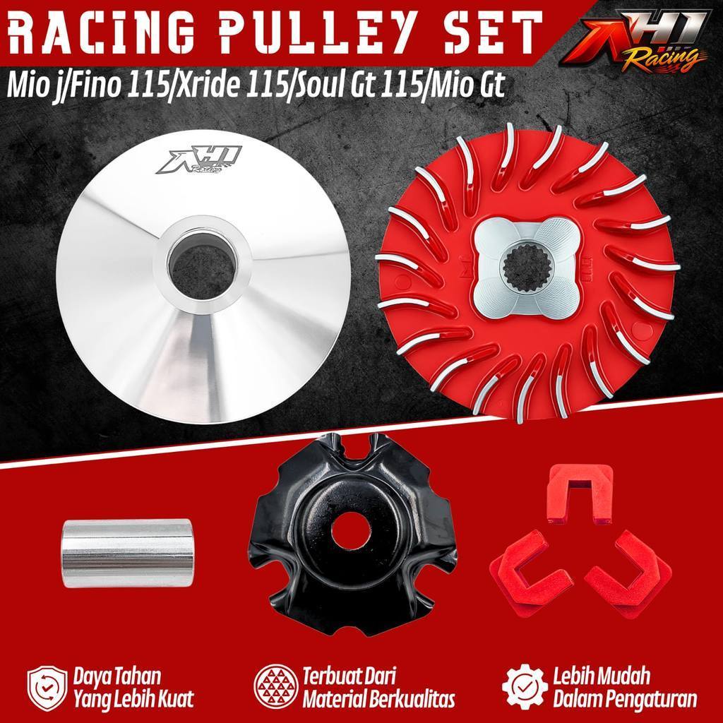 AH1 PULLEY SET CUSTOM BUBUT DERAJAT 13.5 54P MIO J FINO SOUL GT XRIDE 115 FI MIO GT - UPGRADE CVT KI