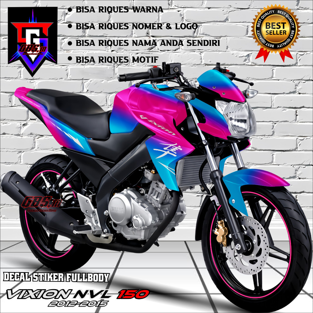 ORIGINAL Decal Vixion Nvl 2012 - 2015 Decal Stiker Vixion Nvl 150 Full Body Motif Bunglon Viral Full