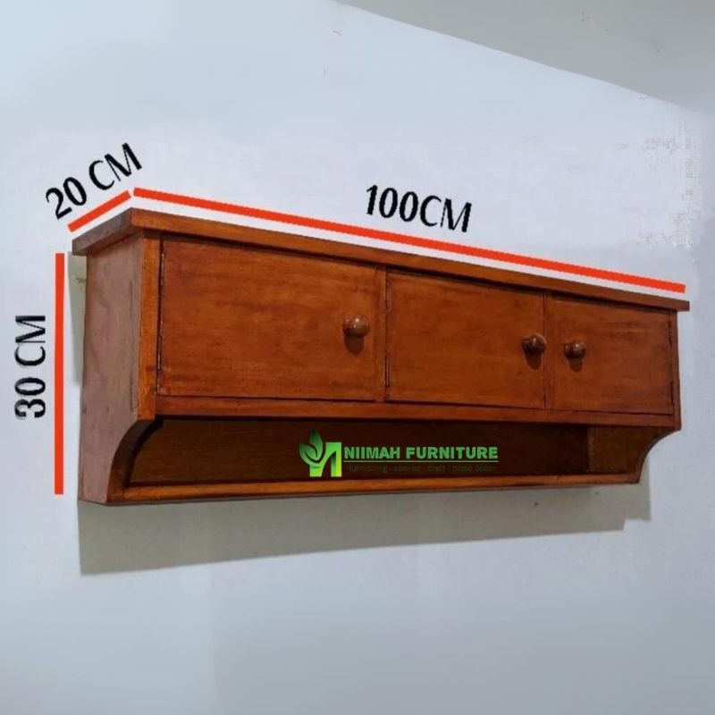 Kitchen Set Rustic Kayu Jati Belanda (Lemari bumbu dapur / Rak dapur dinding)