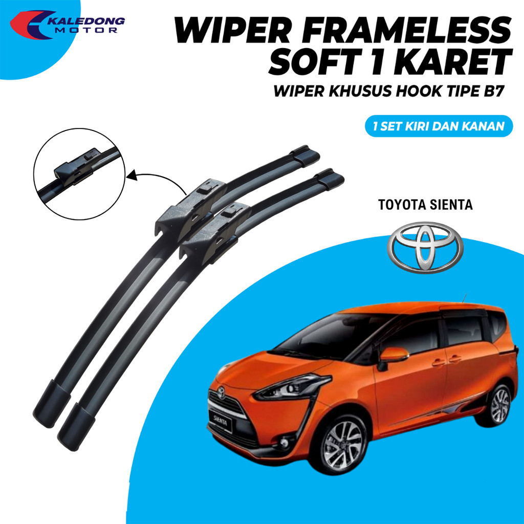 Wiper Blade Toyota Sienta Frameless Pembersih Kaca Depan Mobil 1 Set Kiri dan Kanan