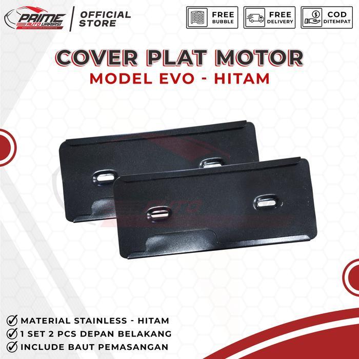 Cover Plat Motor Stainless Dudukan Plat Nomor Motor Slip Evo Stainless