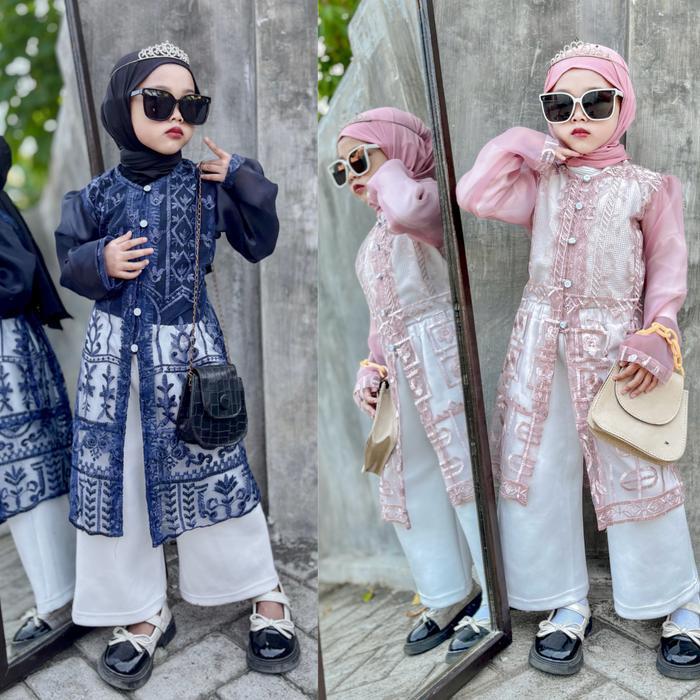 Hadju Tunik Anak Brokat Tali Kancing Mutiara Payet Diamond Brukat Bordir Sapto / Baju Kondangan, Wis