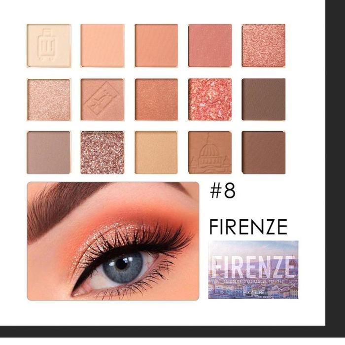 (READY & ORI) Focallure Eyeshadow Pallete GO TRAVEL 15 Colors PARIS TURKEY PRAGUE PERTH TOKYO FA 100