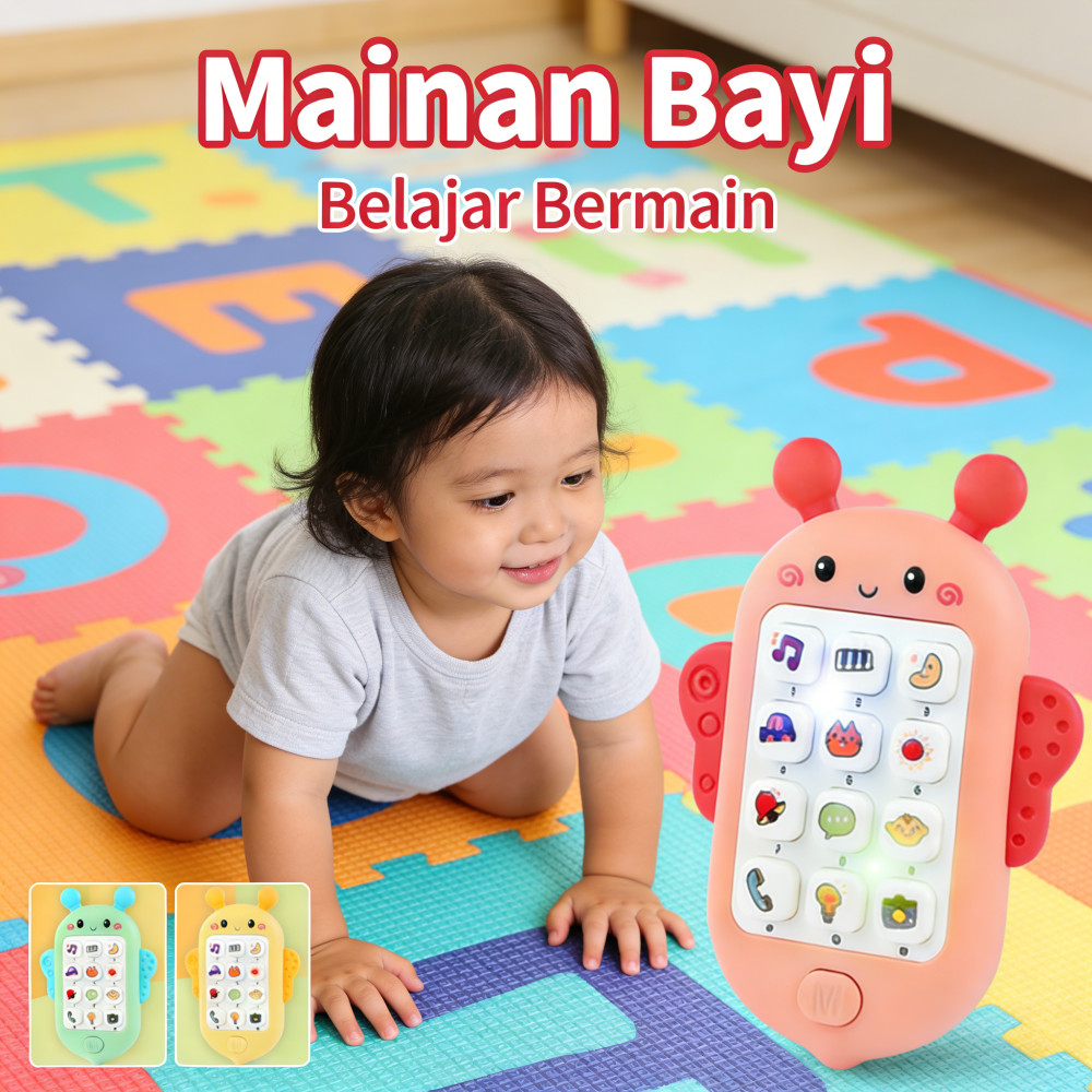 Anak Bayi Bayi Laki-Laki Bayi Perempuan Bayi Ponsel Bilingual Edukasi Mainan Musik Telepon Mainan Te