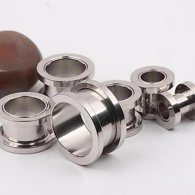 Piercing Earring EarPlug Tunnel Stainless Steel Silver 20mm - 30mm
