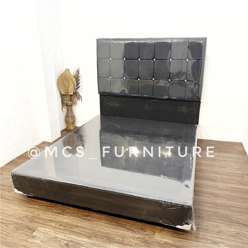 (CUSTOM WARNA) Dipan Divan Set Sandaran Ranjang Tempat Tidur (Springbed Kasur trpisah) Mebel MCS FUR