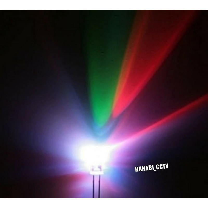 10Pcs Lampu LED 5MM RGB 3W 3 Warna Kedip Merah Biru Hijau 3.2V - 3.4V