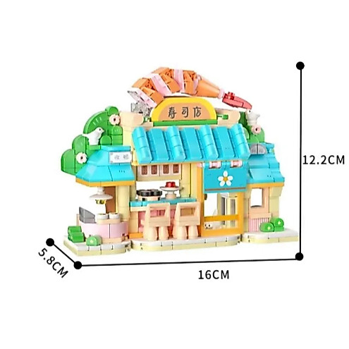 WEKKI mainan anak edukasi brick wekki block chibi maruko chan sakura house brick SUSHI STORE