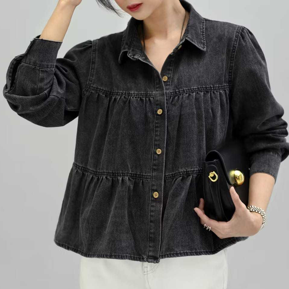 ZHITA JEANS CROP TOP DENIM WANITA ATASAN JUMBO PREMIUM