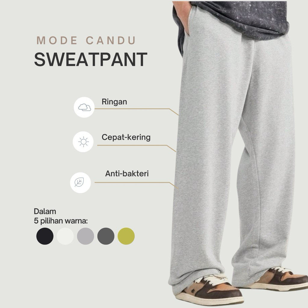 MODE CANDU Baggy Pants Celana Jogger Sweat Pants Korean Style Sporty[LUH]