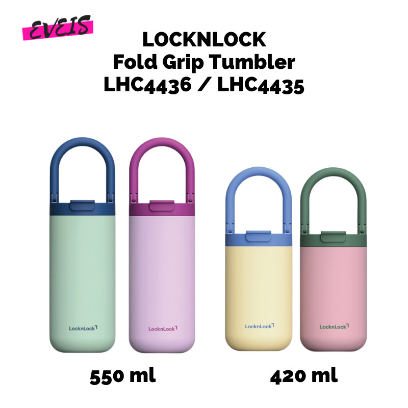 LocknLock Fold Grip Tumbler 550ml / 420 ml  - LHC4436 / LHC4435 | Termos Air Panas dan Dingin