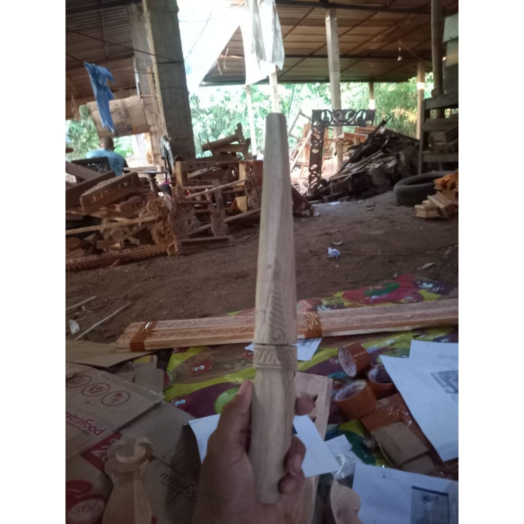 Warangka Deder Set Ukir Tumpal Mentahan Sarung Gagang Keris Kayu Sandang Walikat Murah