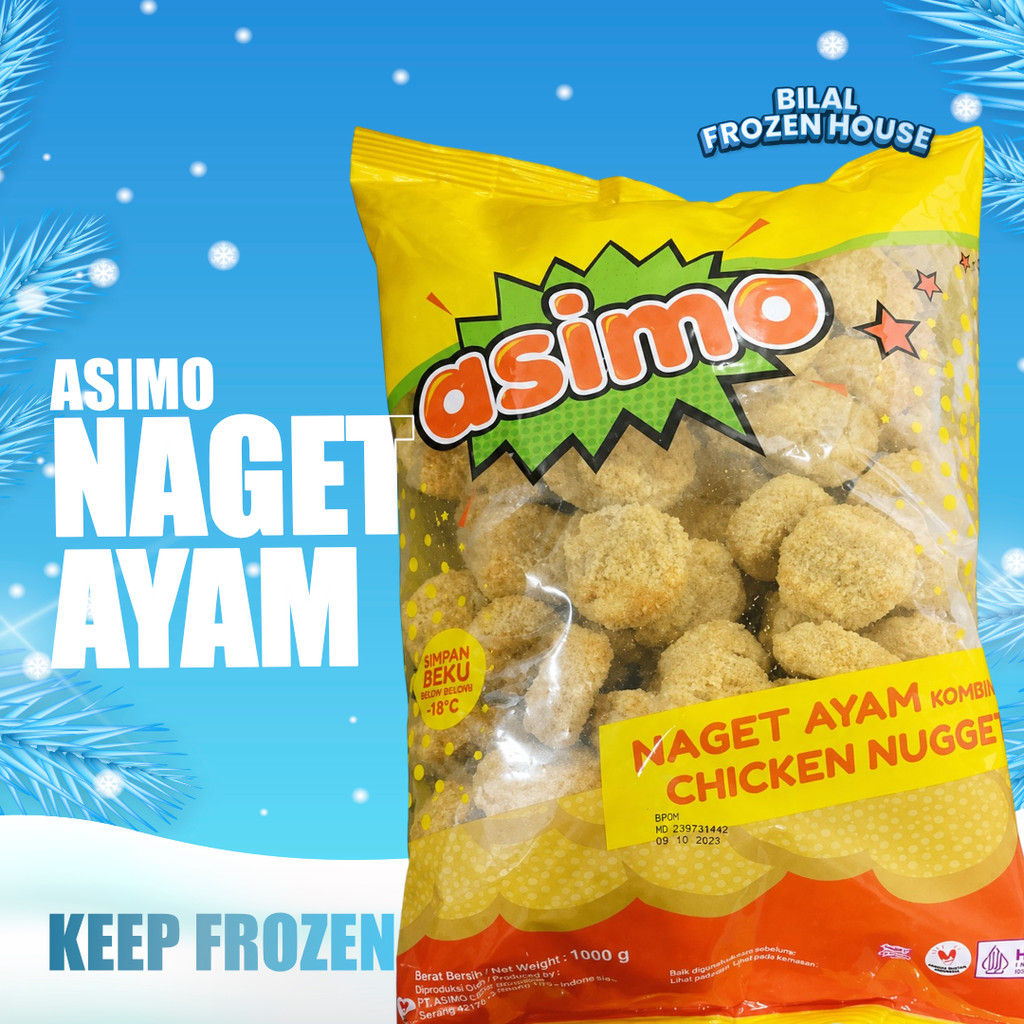 Asimo Naget Kombinasi 1000g | Nugget Kombinasi Ayam Frozen | Isi 1 Kg Praktis & Lezat