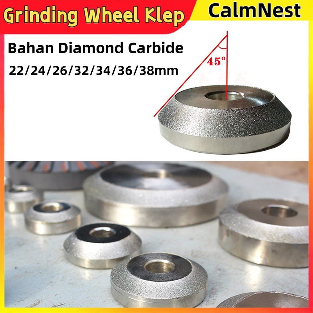 CIcishop  1 Pcs Grinding Wheel Klep, Bahan Diamond Carbide, Sudut 45 Derajat, Lubang Pilot 7-8Mm, Di