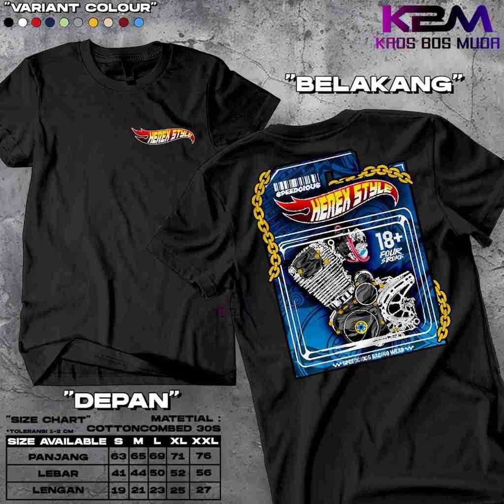 Kaos Racing Mesin Herex Engine Hotwheels Original Speedcious | Baju Distro Mesin Herex CB Tiger GL M