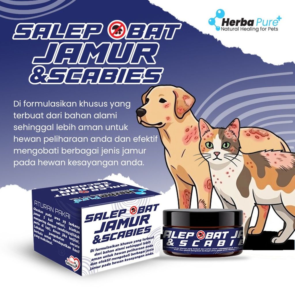 HERBAPURE Salep Jamur & Scabies Obat Sakit Kulit Skabies Jamuran Anjing Kucing