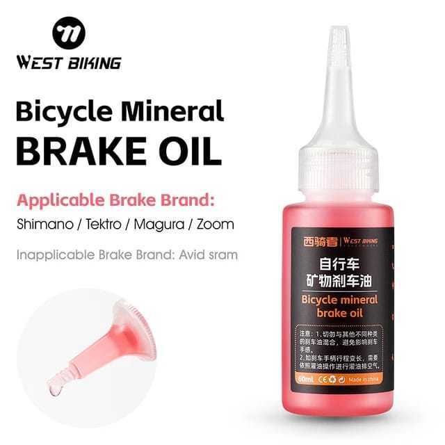 Foto West Biking Mineral Oil 60ml Oli untuk Shimano Tektro Bleeding Kit Rem Hidrolis Sepeda atau hydraulic brake