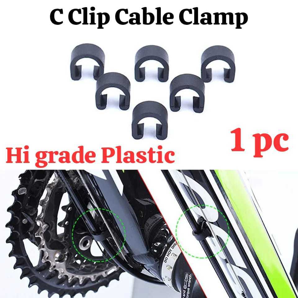 Foto C Clip klip Bukle Klem Penjepit Plastik Kabel Shifter Brake ke Frame Sepeda