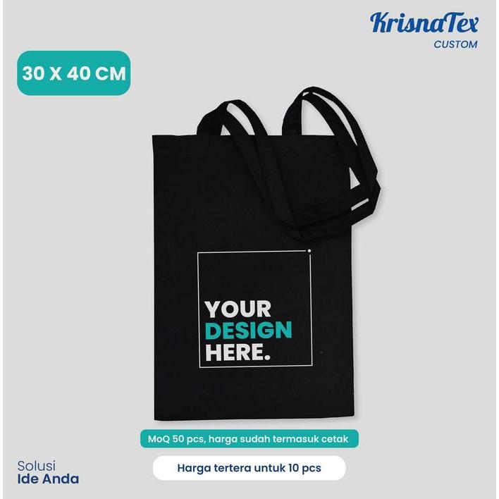 Custom Tote Bag Drill - Tas Goodie Bag - Polos Satuan