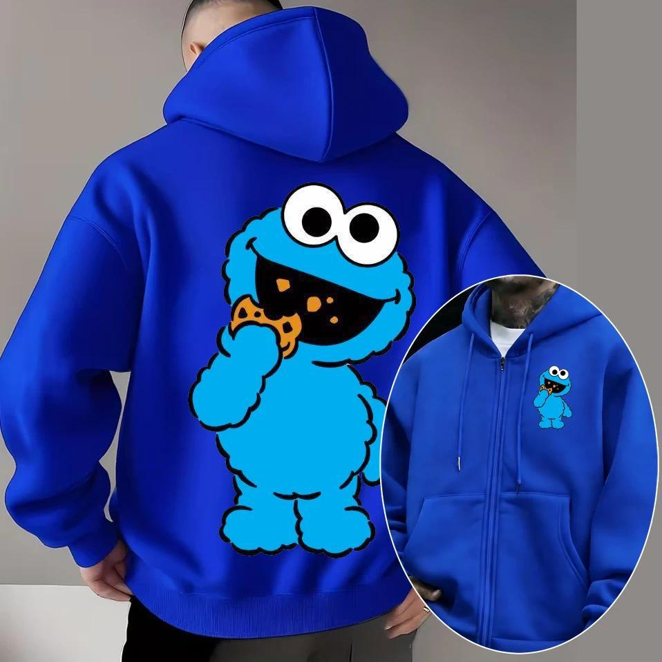 Cookie Monster Women jacket Zipper Hoodie Cartoon Anime