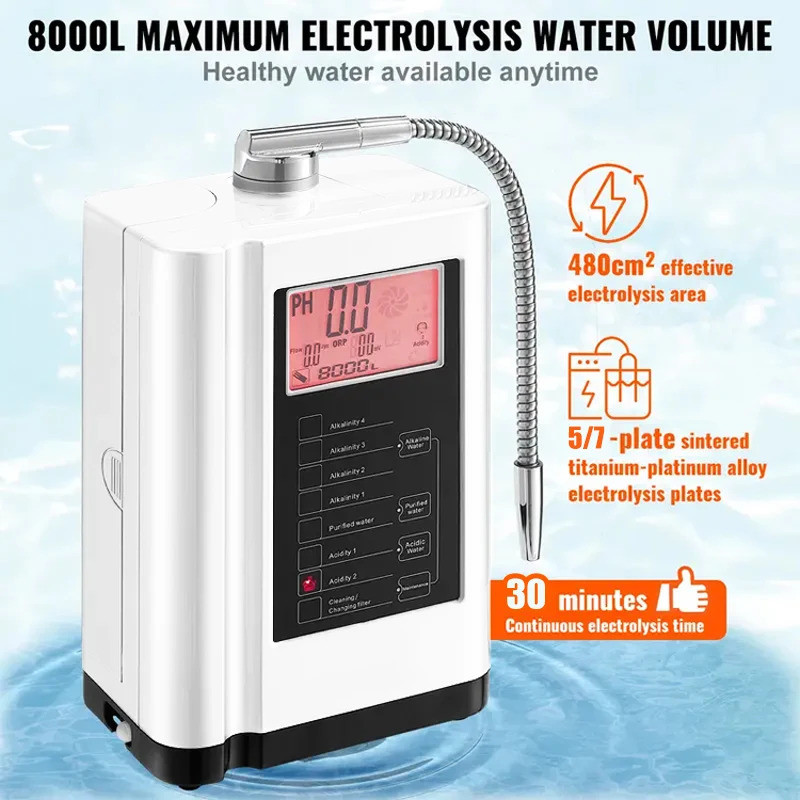 Alkaline Water Filtration Ionizer Machine Kangen PH 4.5-10.5 Water Titanium With Platinum Coating Pl