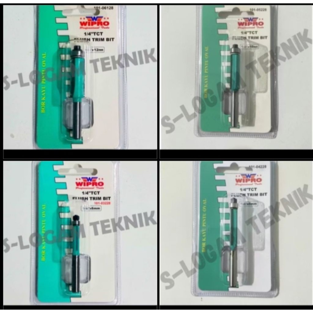 Mata Profil Straight + Bearing WIPRO 1/4" x 6 8 10 12 mm Klaher 6mm 8mm 10mm 12mm