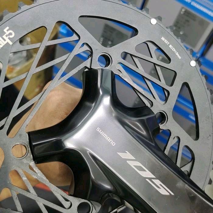 Chainring GT HALF5 Multi Speed 53T 39T Dan 56T 39T Baut 4 BCD 110 Alloy 7075 Ringan Multispeed 53/39