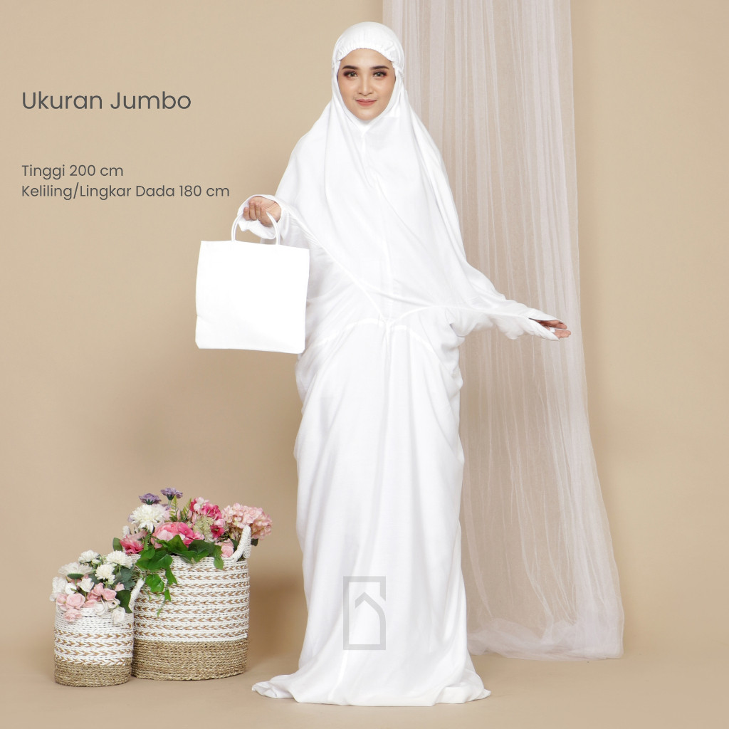 Terbaru Mukena Terusan Putih Polos Dewasa Original Bonus Tas Bisa COD Mukena Bali Mukena Rayon Muken