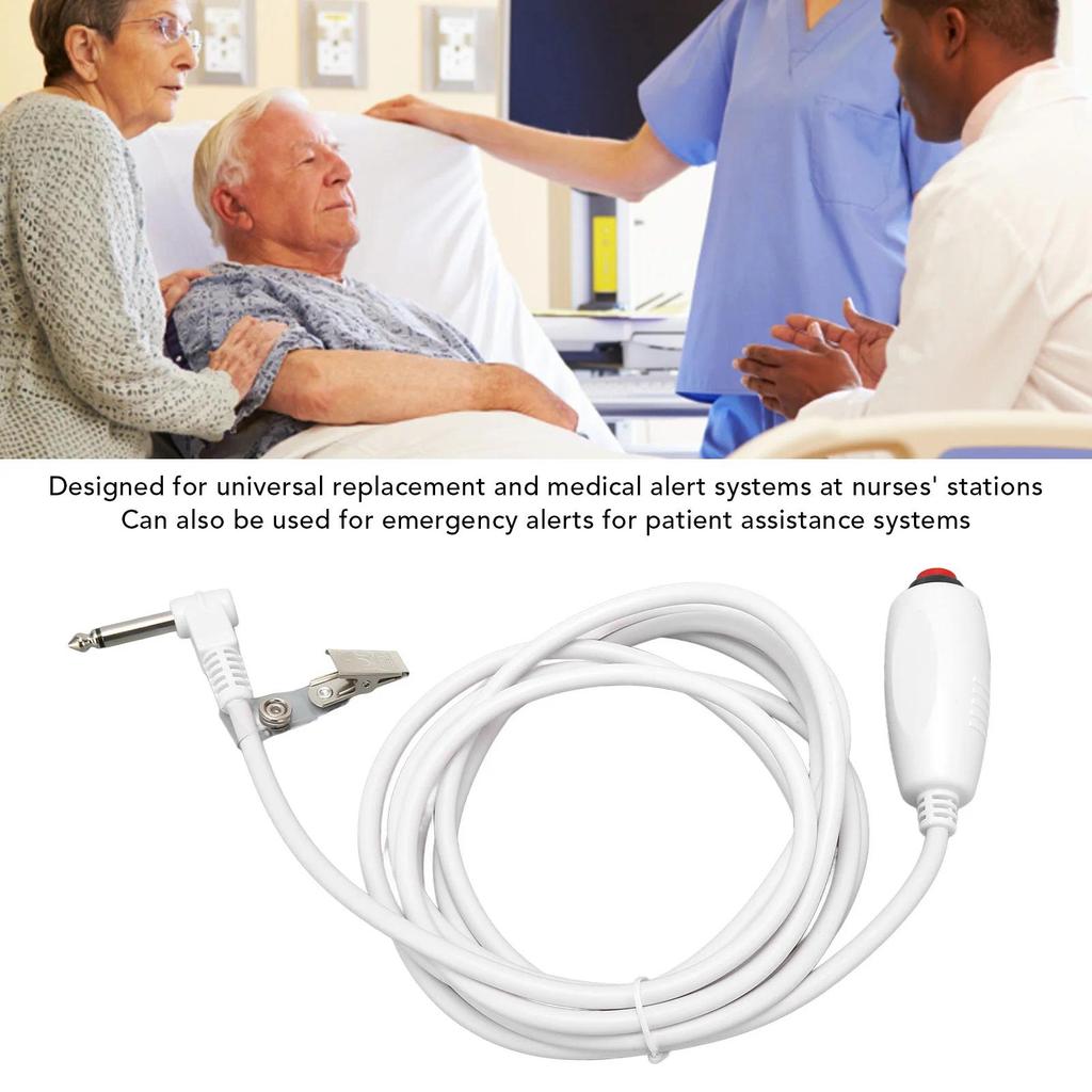 9.8ft Nurse Call Cord with Clip 6.35mm Interface Button Line Push Button Replacement Cord for Nurse 