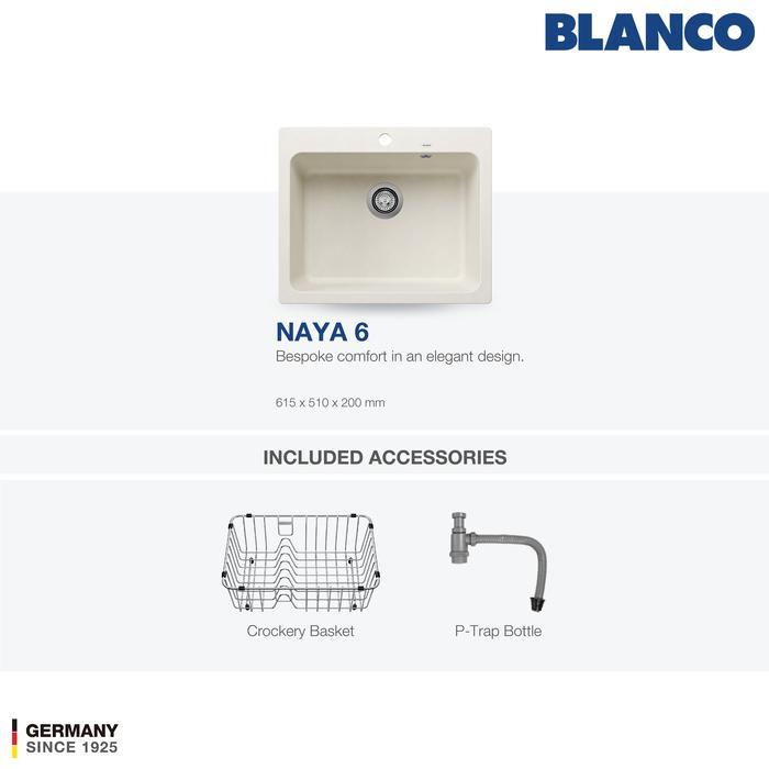 Kitchen Sink Bak Cuci Piring Granit 1 Lubang BLANCO Silgranit NAYA 6 - Pemasangan Topmount Undermoun