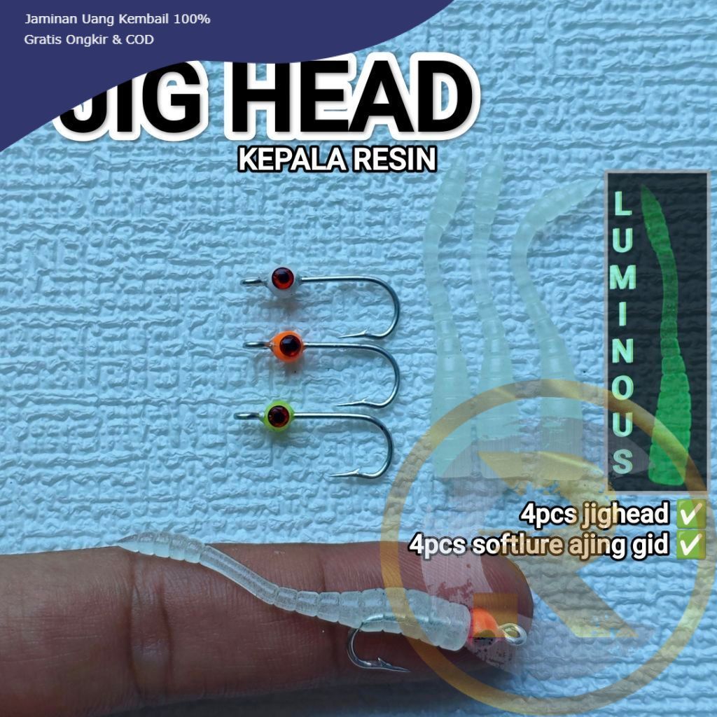 RC SABIKI TENGU JIGHEAD kepala resin umpan baby GT ajing pinggiran laut