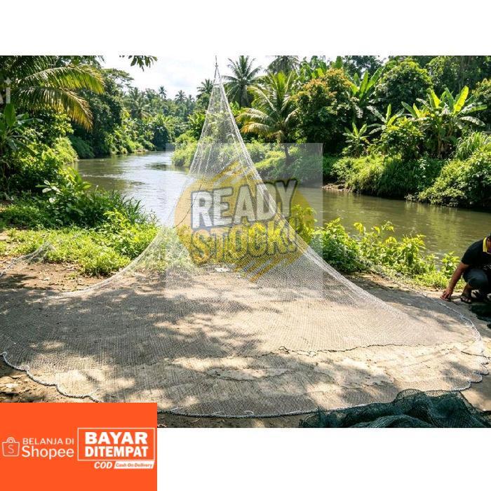 jala ikan,  jala lempar 4,5 meter bahan senar siap pakai,  jala udang,  jala kali, jala laut