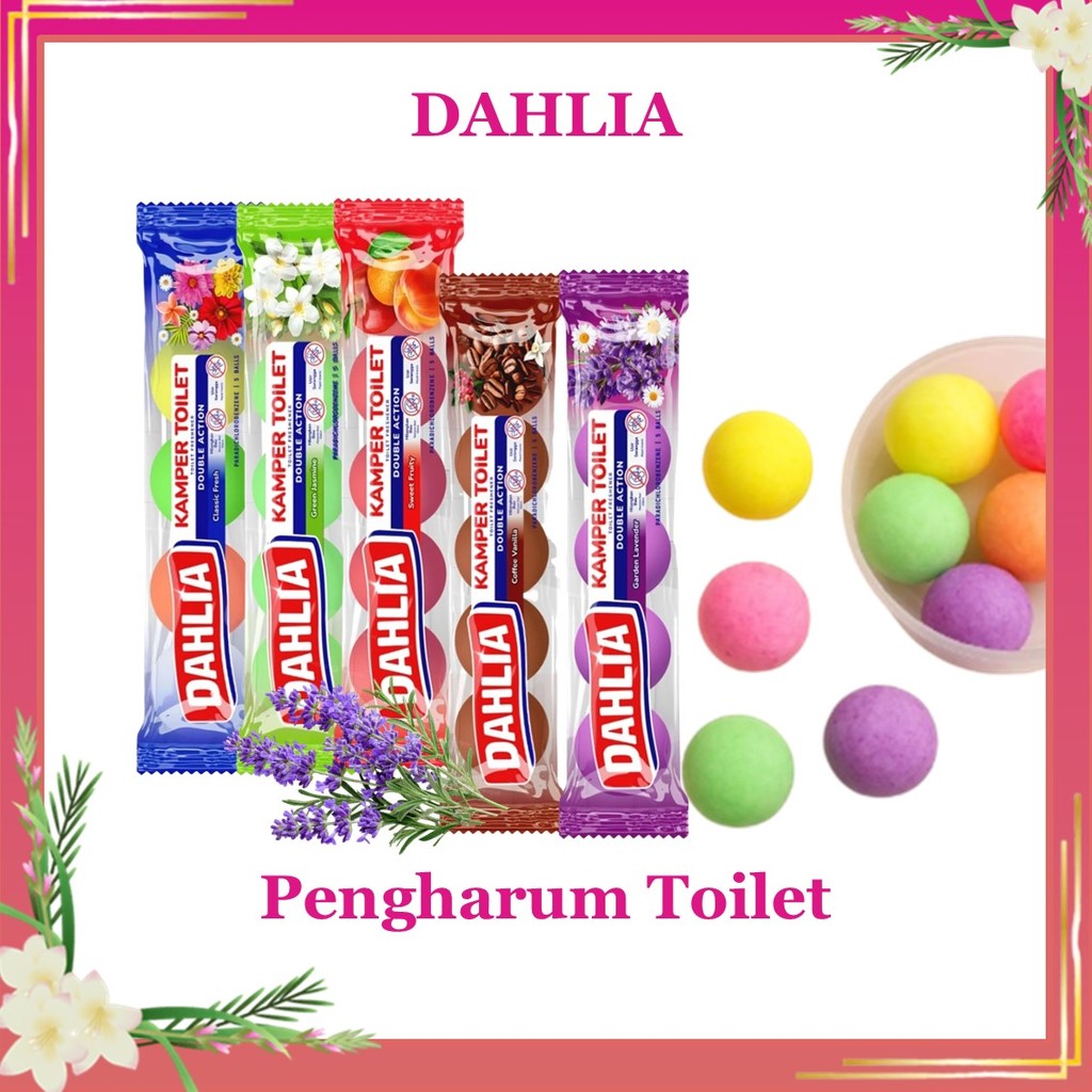 HARGA GROSIR & ECERAN | Dahlia Kamper Toilet Ball Pengharum Ruangan 5pcs