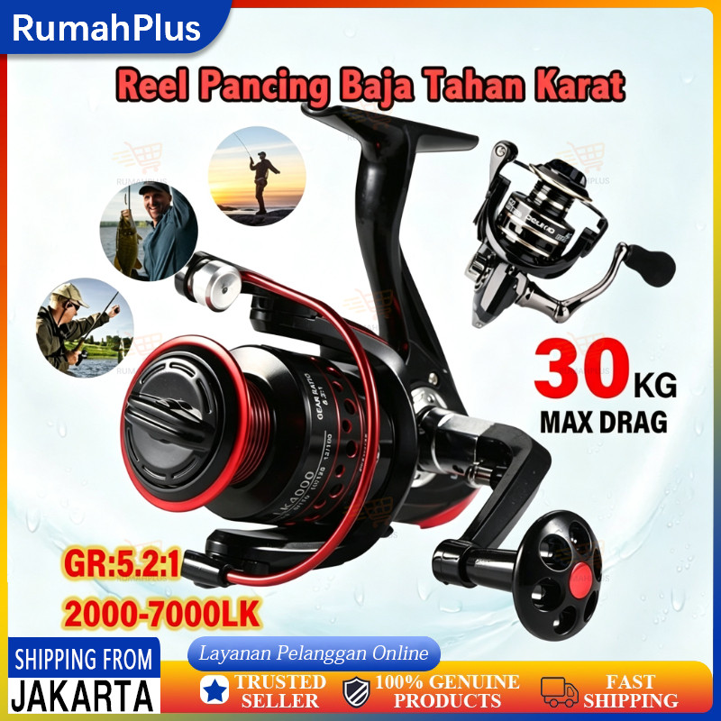 Reel Pancing LK Putar Rell Rill Pancing Katrol Kerekan Pancing Fishing Reel Spool Metal Aluminium LK