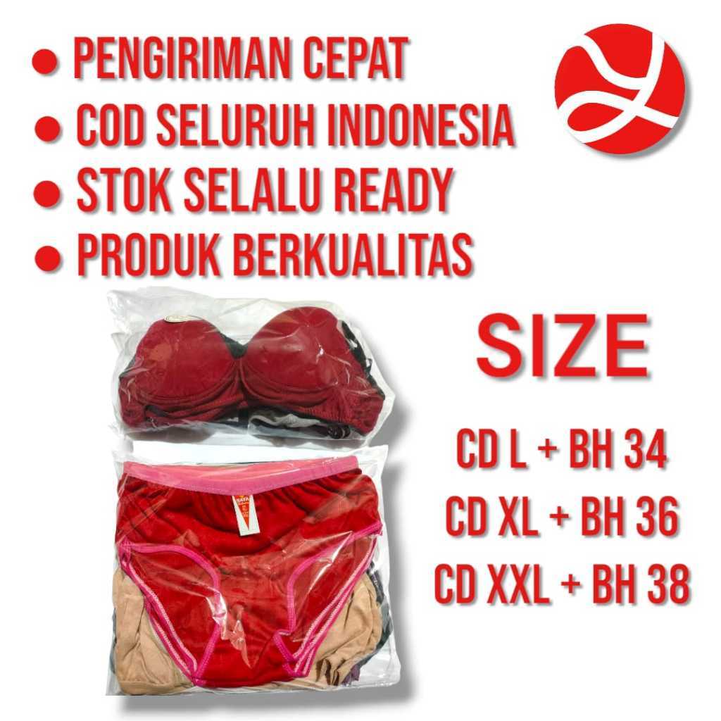 MACIAS_ Paket Meriah 1Lusin BH + 1Lusin CD Paket 1Lusin Bra BH Busa Cup + 1Lusin Celana Dalam Wanita