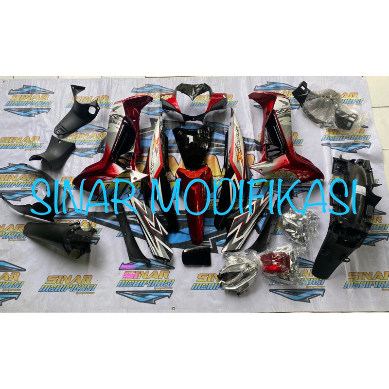 Full Set Cover Body Supra X 125 Tahun 2008 2009 2010 2012 2013 2014 Supra X 125 Batman Merah