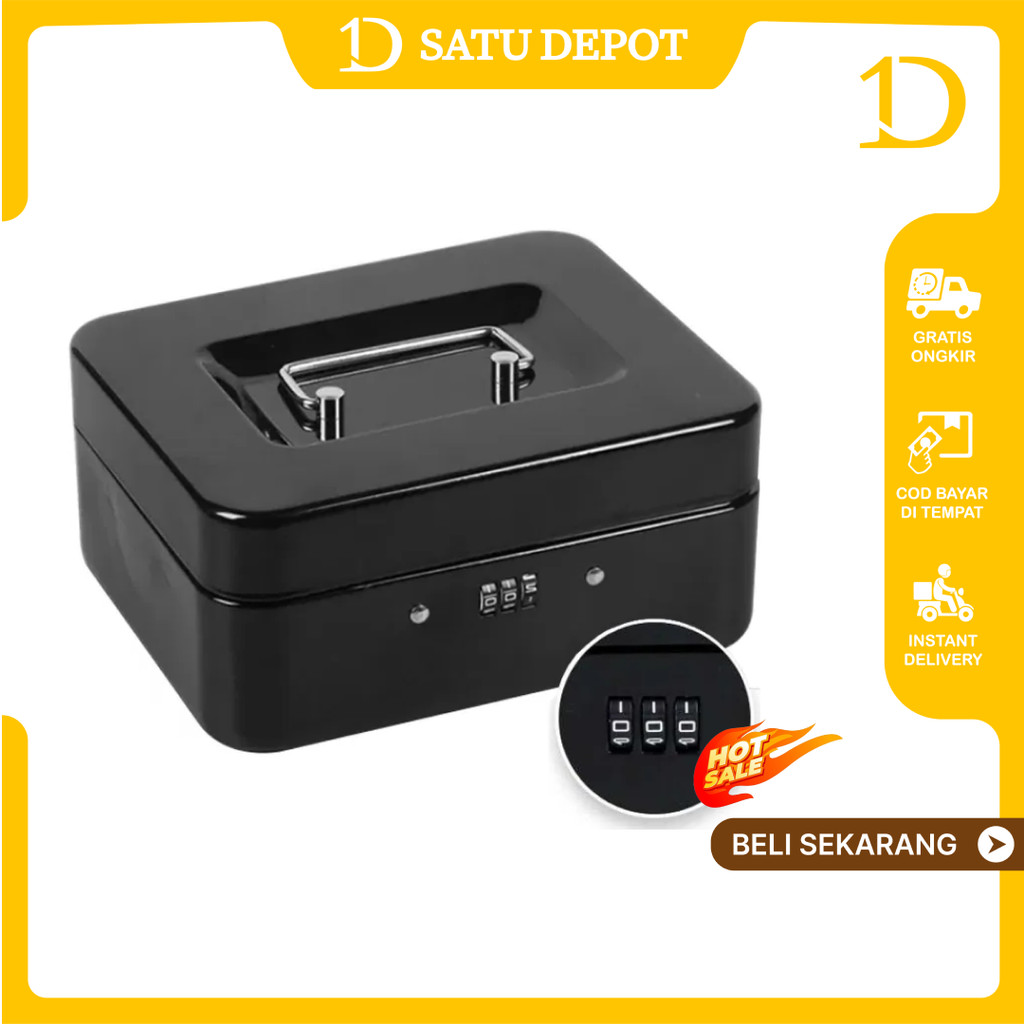 TaffGuard Kotak Tempat Penyimpanan Brankas Uang Perhiasan Dokumen Password Lock Celengan Anti Rayap 