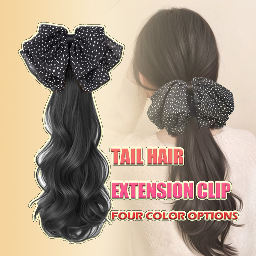 Capit Rambut Palsu, Capit Rambut Palsu Curly Jepit rambut besar + wig Jepitan Rambut Ekor Kuda