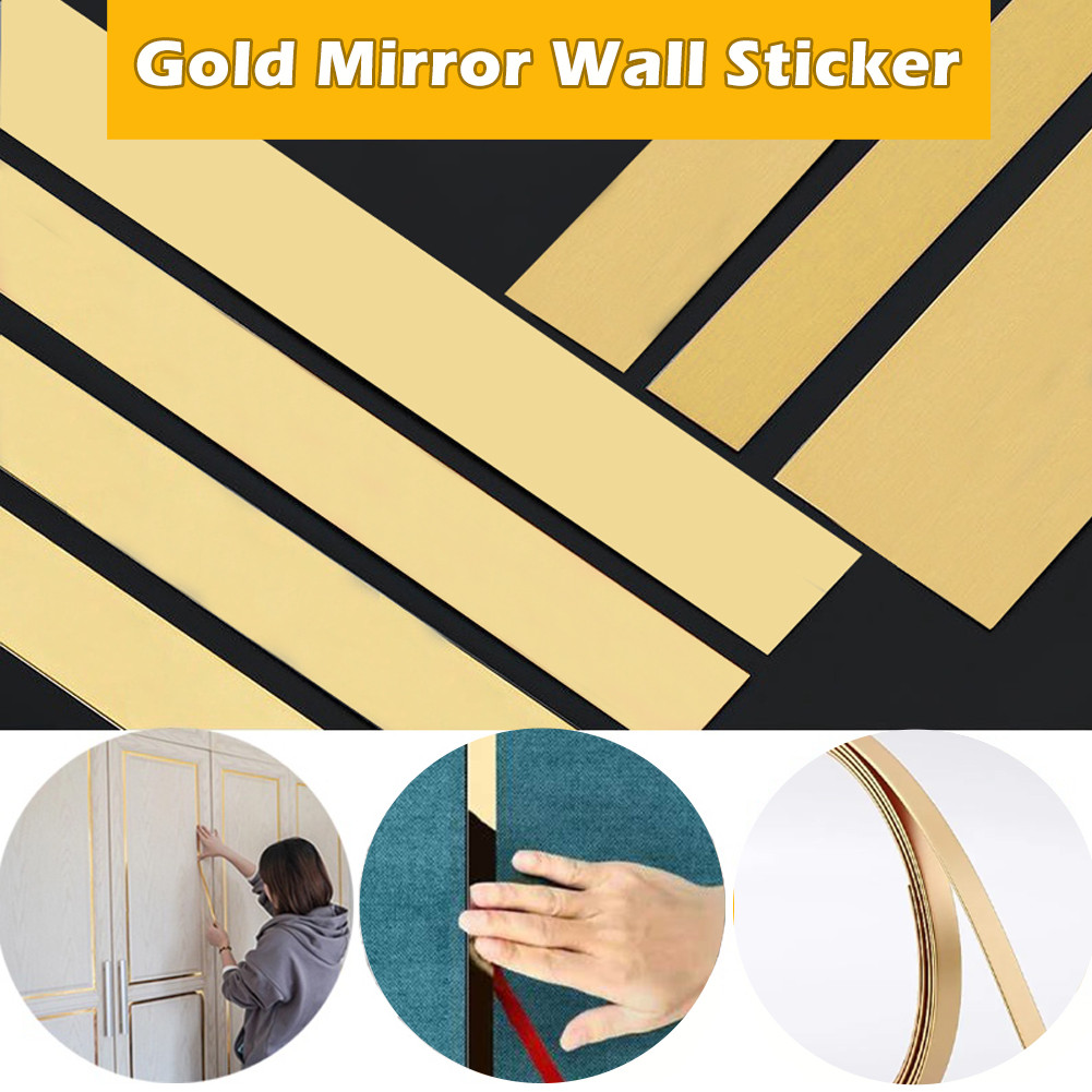 3M List Plat Strip Mirror Gold / Stainless Steel Flat Decorative Lines Stainless Steel List Plat Str