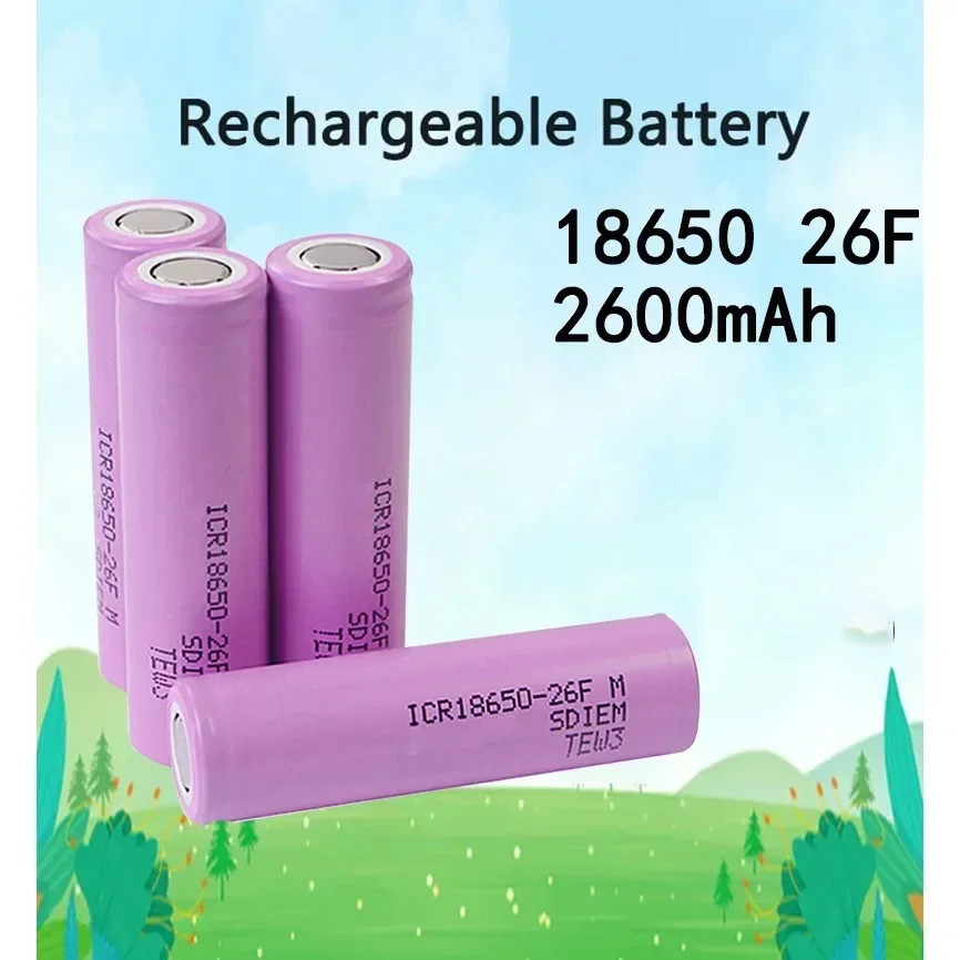 PURFIELD 18650 battery 2600mAh ICR18650 26F Li-ion 3.7v rechargable Battery For Toy Headlamp Mini Fa