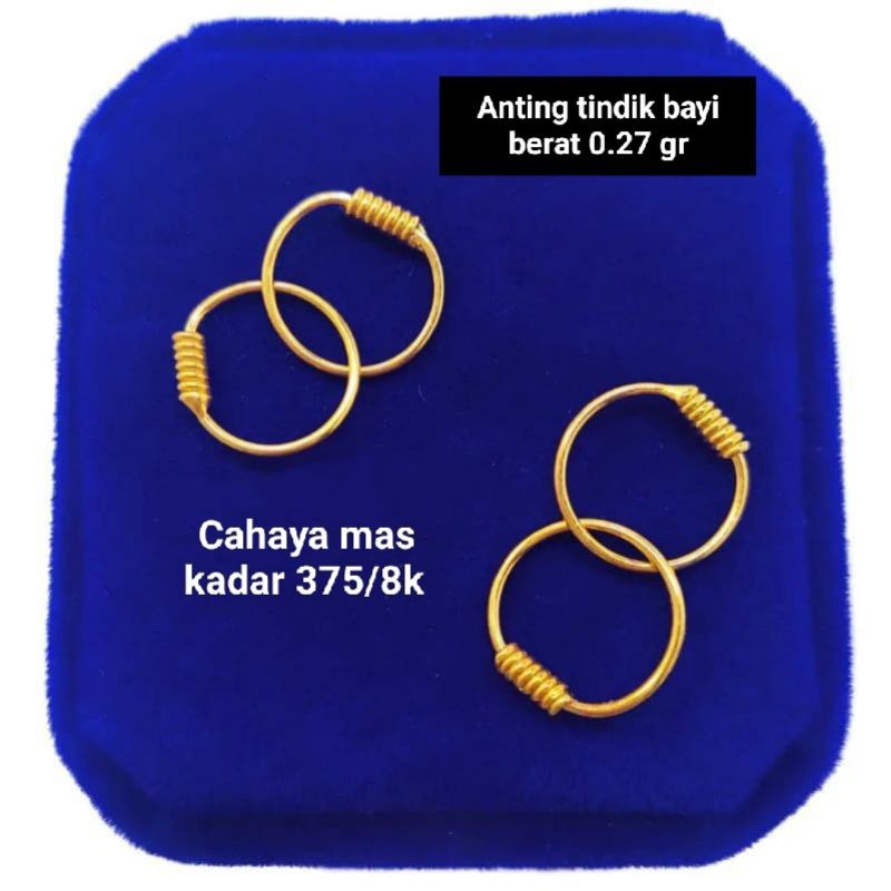 ANTING TINDIK BAYI EMAS ASLI KADAR 375 /8K
