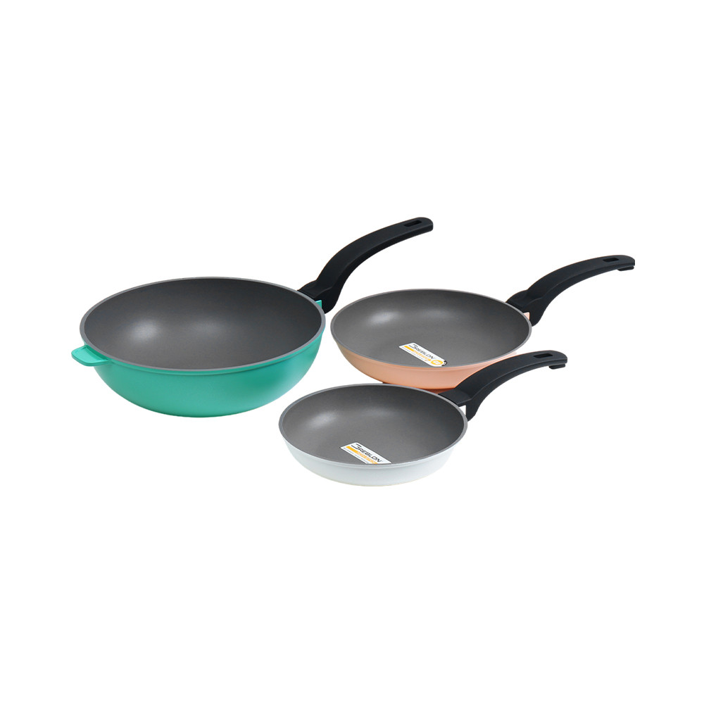 Informa Cooking Color Set 3 Pcs Zoey Perlengkapan Masak Stackable Random Cookware Set Set Wajan Pera